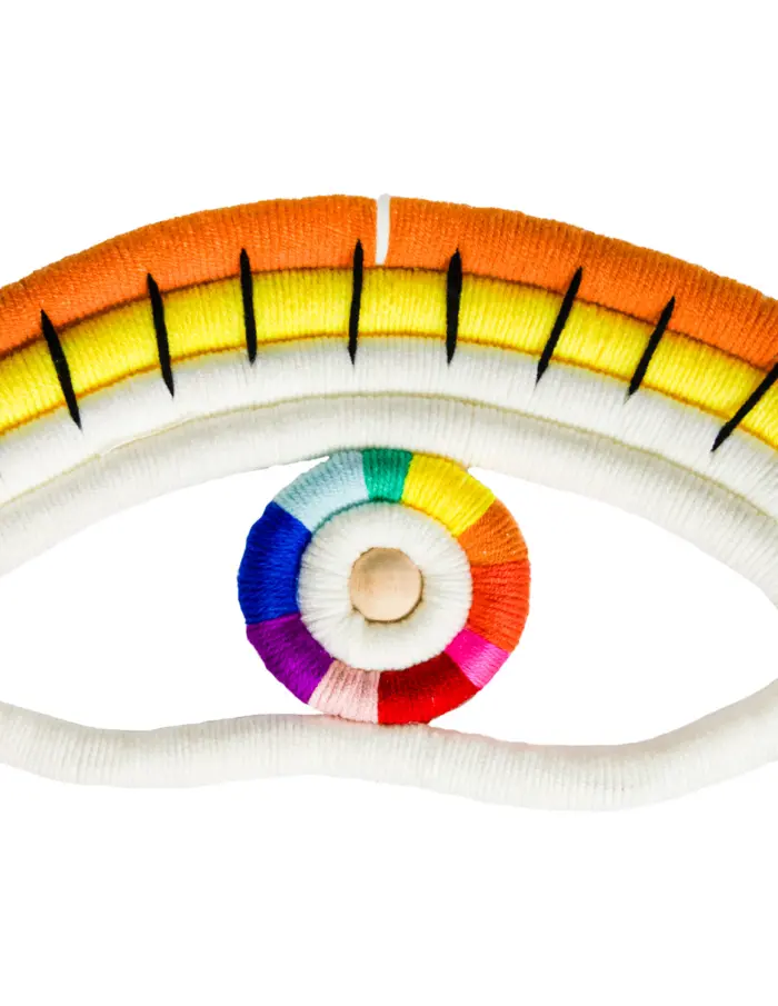 Colgante de pared de macrame diseño ojo turco multicolor de 37x2x36cm - Image 3