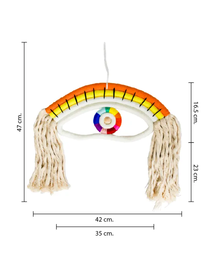 Colgante de pared de macrame diseño ojo turco multicolor de 37x2x36cm - Image 4