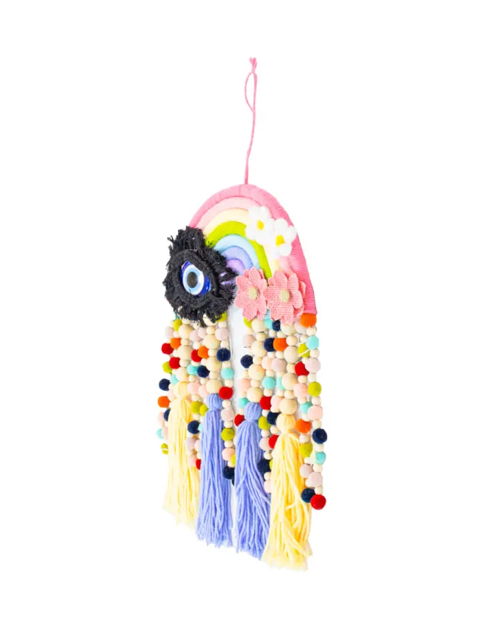 Colgante de pared de macrame diseño arcoíris de 26x3x42cm - Image 2