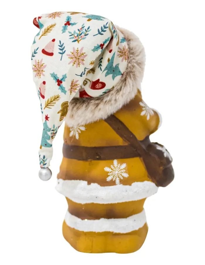 Santa con traje amarillo y estrella café de 11x8.5x28cm - Image 3