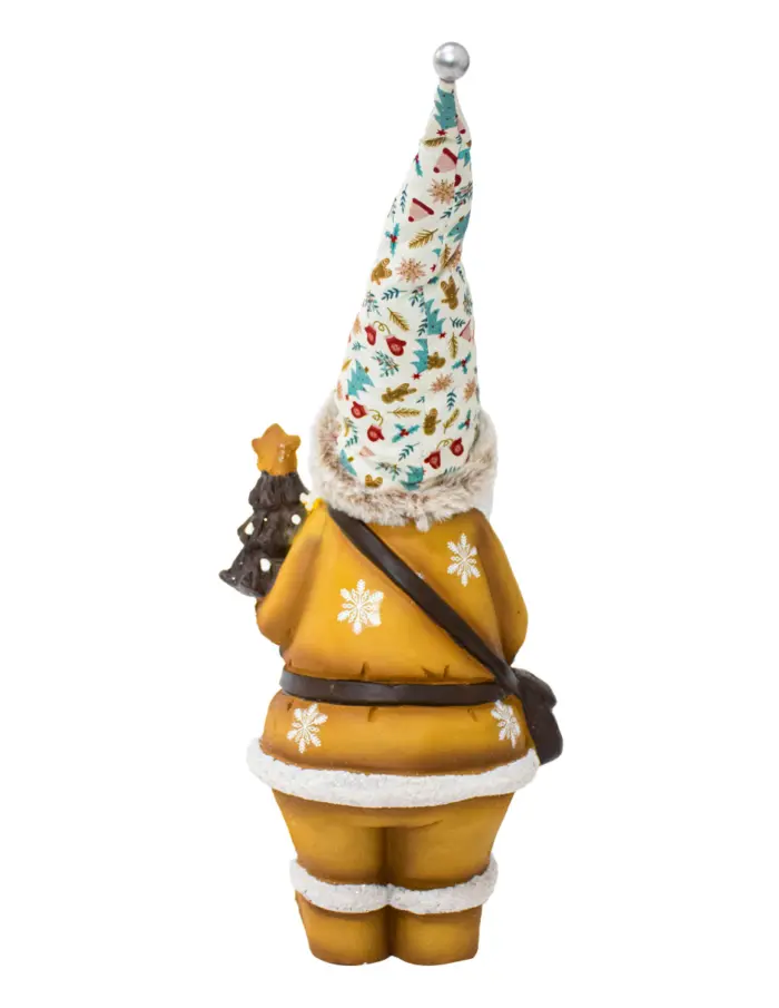 Santa con traje amarillo y árbol café de 25x20x50cm - Image 3