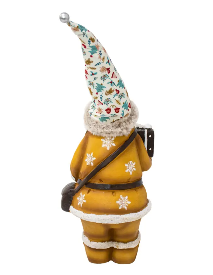 Santa con traje amarillo y caja de regalo de 25x20x50cm - Image 3