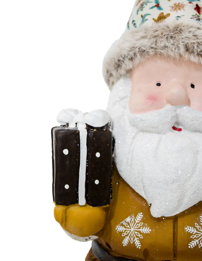 Santa con traje amarillo y caja de regalo de 25x20x50cm - Image 4