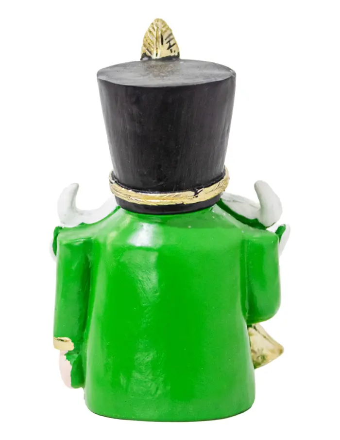 Gnomo con traje verde y pies colgantes de 7x5x18cm - Image 4