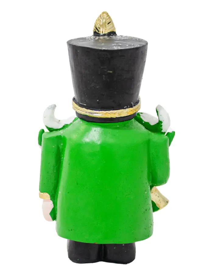 Gnomo con traje verde y campana dorada de 6.5x5.5x11.5cm - Image 4