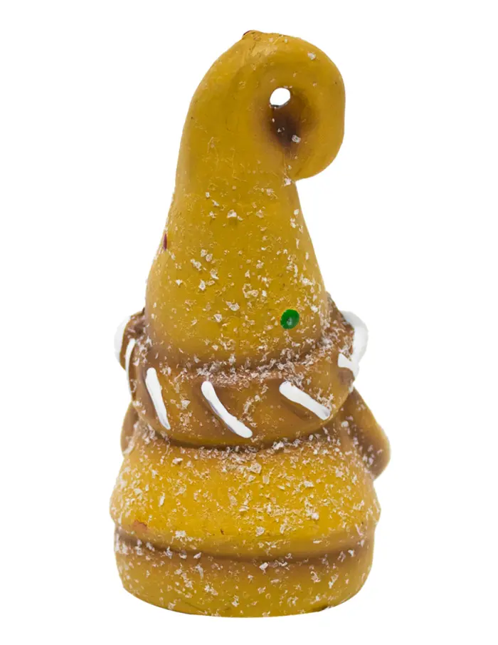 Gnomo de jengibre con copo de Navidad y pies colgantes de 7x7x20cm - Image 3