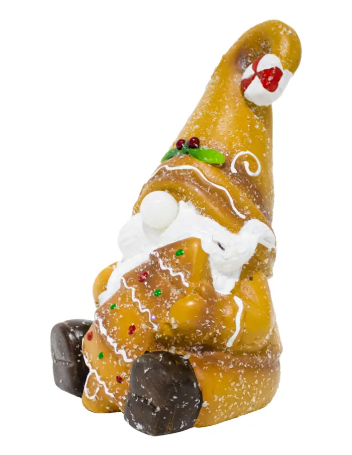 Gnomo de jengibre con pino navideño de 10.5x10.5x17.5cm - Image 2