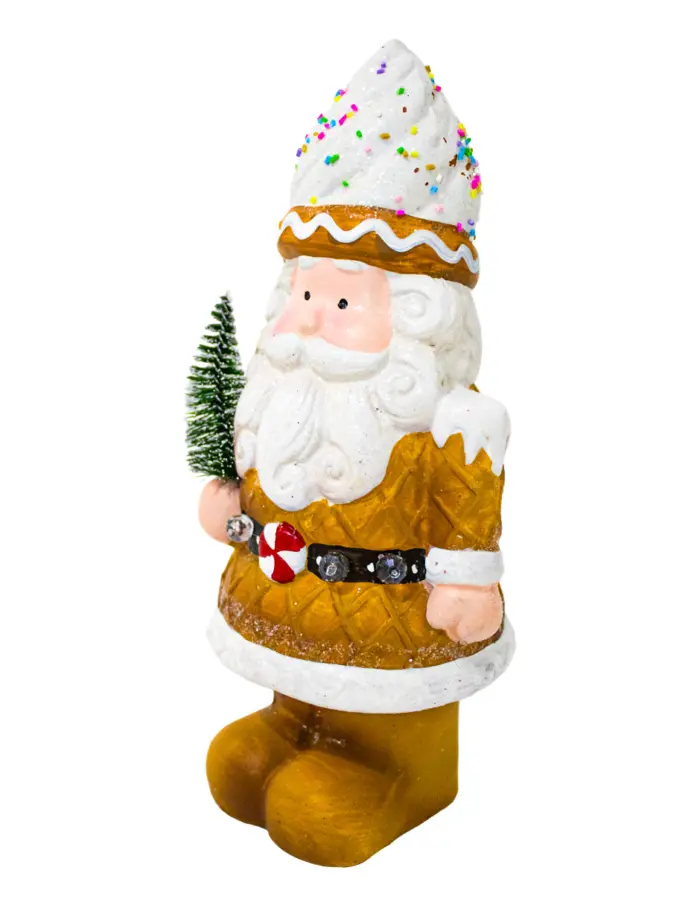 Santa con traje de jengibre y pino navideño de 14.5x10.5x26cm - Image 2