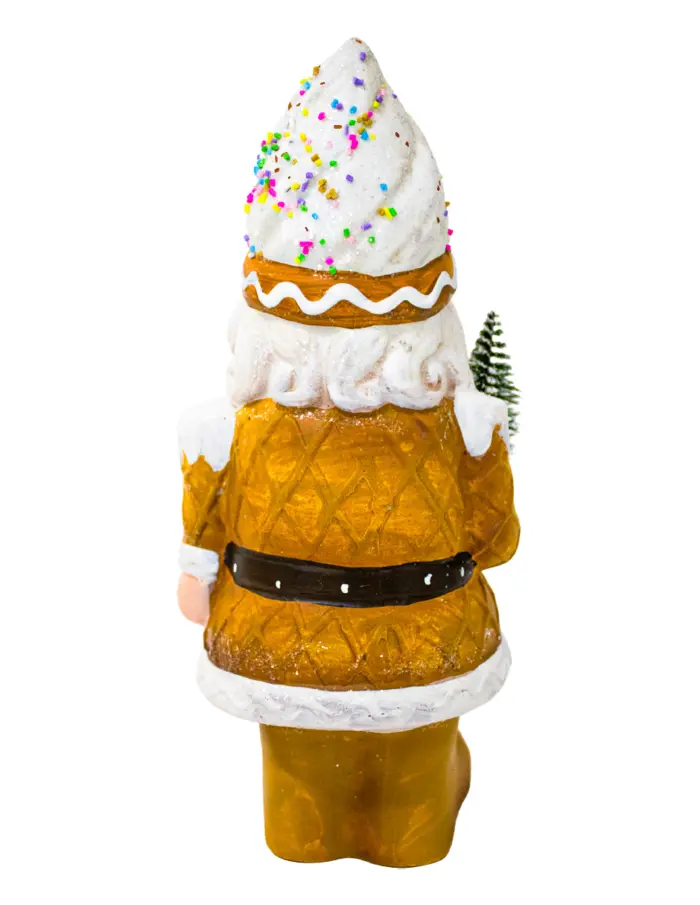 Santa con traje de jengibre y pino navideño de 14.5x10.5x26cm - Image 4