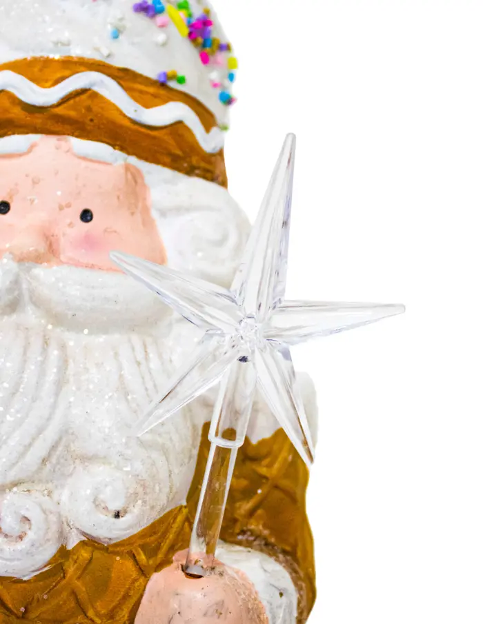 Santa con traje de jengibre y estrella de 14.5x10.5x26cm - Image 3
