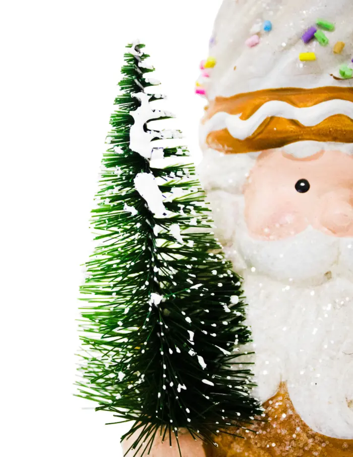 Santa con traje de jengibre y pino navideño de 10x8x18.5cm - Image 3