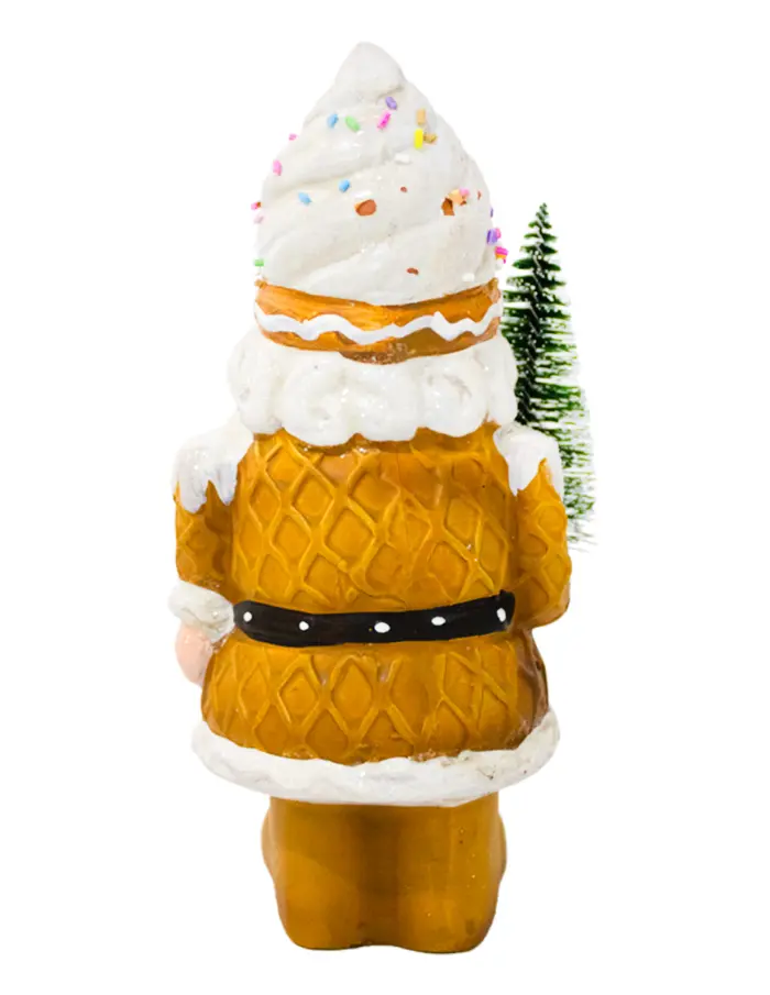 Santa con traje de jengibre y pino navideño de 10x8x18.5cm - Image 4