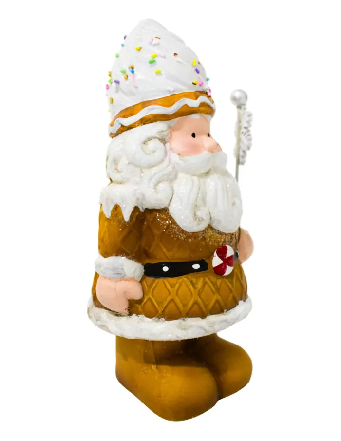 Santa con traje de jengibre y copo de nieve de 10x8x18.5cm - Image 2