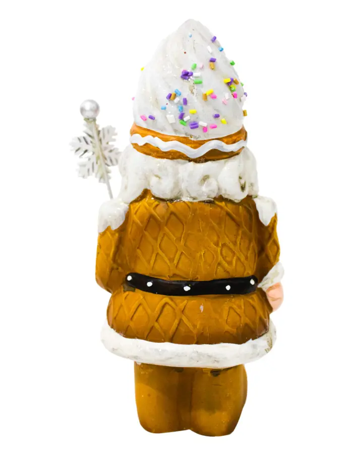 Santa con traje de jengibre y copo de nieve de 10x8x18.5cm - Image 4