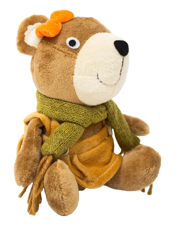 Osita con bufanda de tela de 12x10x15cm - Image 2