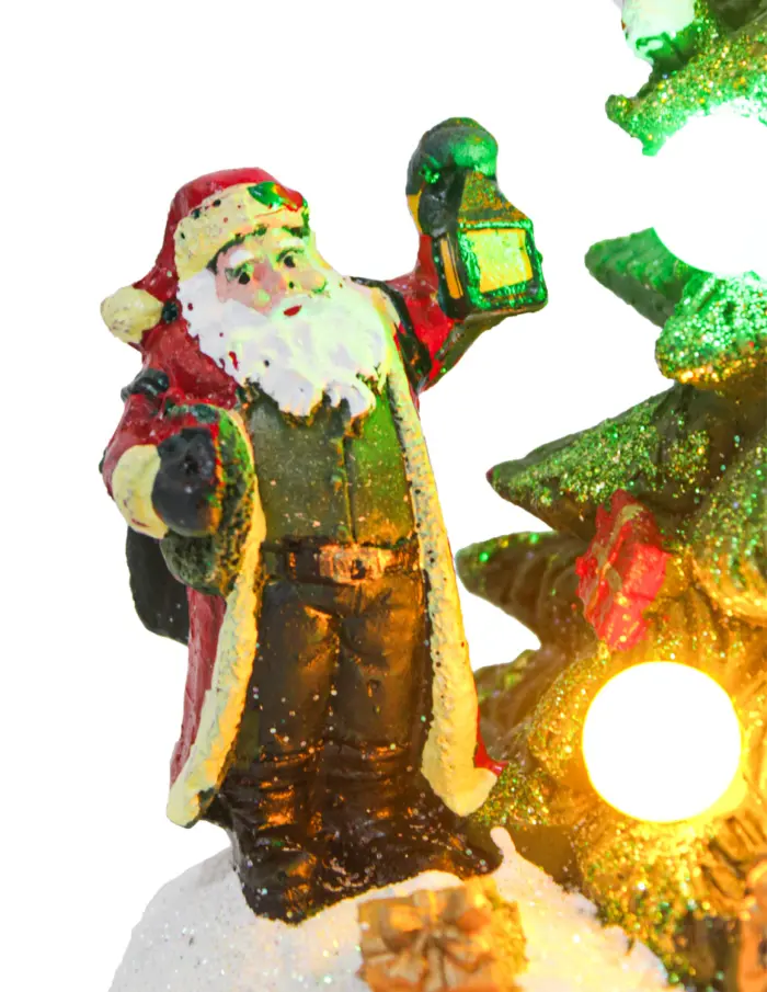 Santa Claus con Árbol de Navidad con luz led usa pilas AA (no incluidas) de 14x11.5x20cm - Image 3