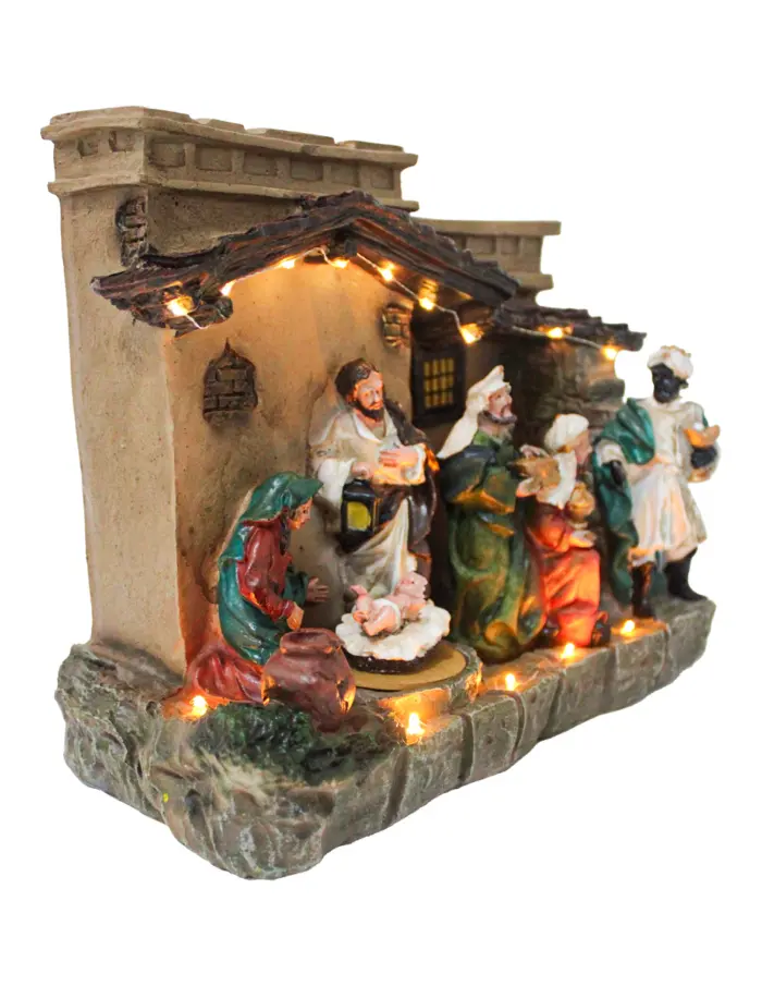 Nacimiento con movimiento de luz y sonido usa pilas AA (no incluidas) de 29x14x24cm - Image 2