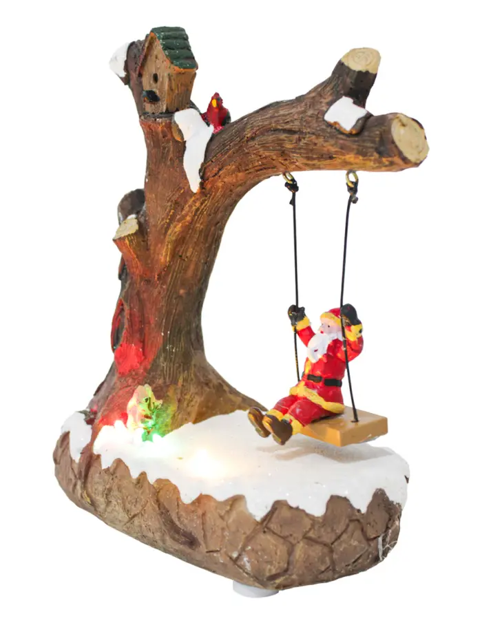 Santa en columpio con luz y sonido usa pilas AA (no incluidas) de 15x8x18cm - Image 2