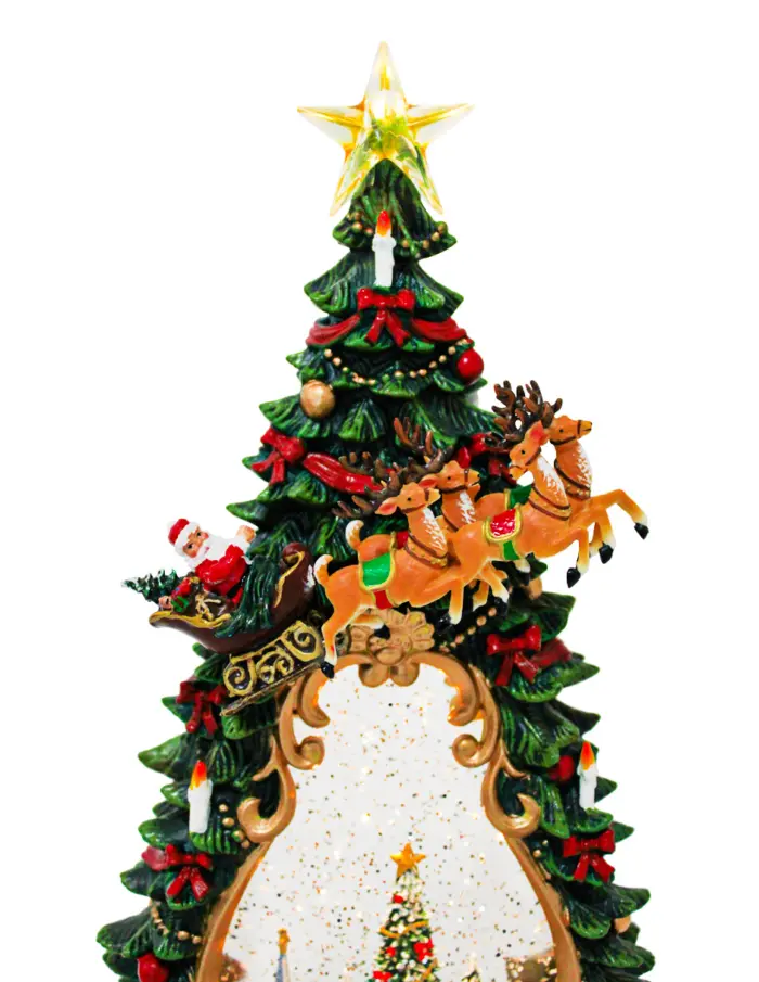 Árbol navideño musical con villa navideña de luz LED con cable USB (usa baterías 3AA no incluidas) de 17.8x10.2x35cm - Image 4