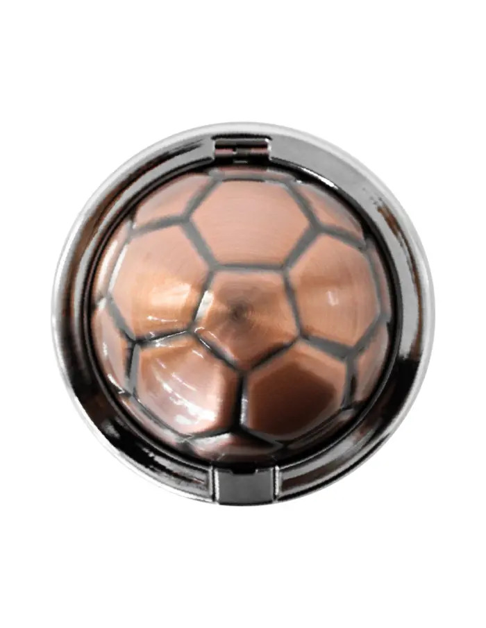 Cenicero de metal color cobre con tapa diseño Balon de futbol de 9.5cm - Image 4