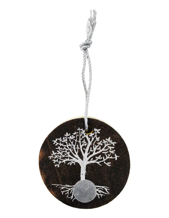 Paquete con 30 conos de incienso y quemador de arbol de madera con logo y fragancia de árbol susurra - Image 2