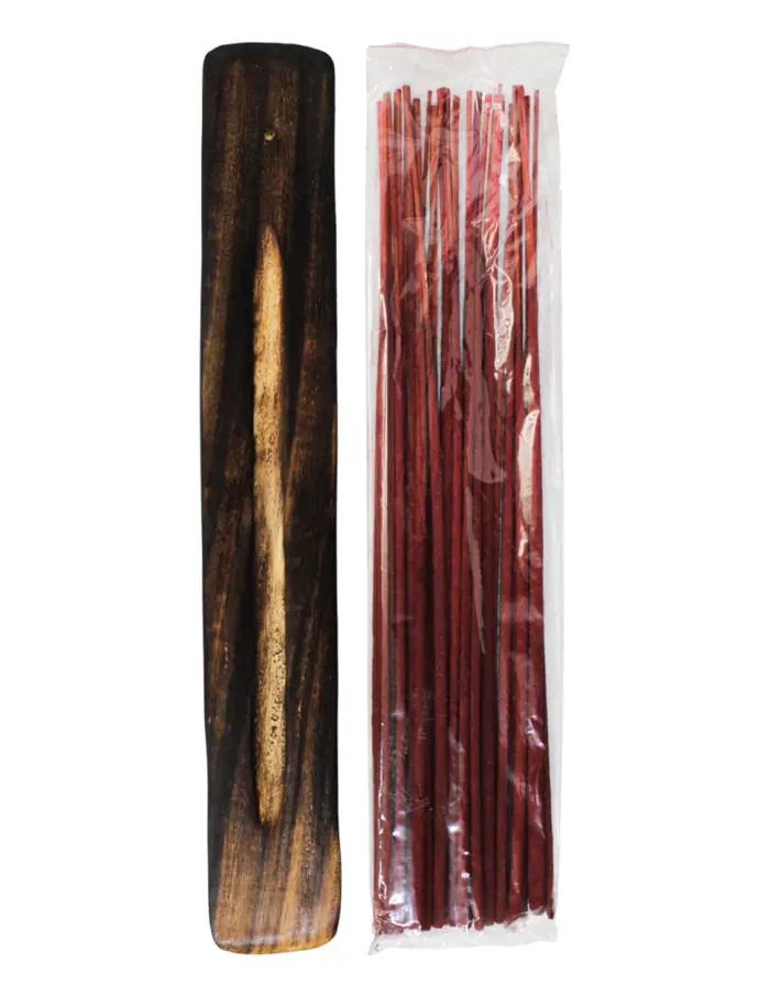 Tubo con 30 varas de incienso con quemador y fragancia de oudh rosa y negro de 4.5x28x4.5cm - Image 3