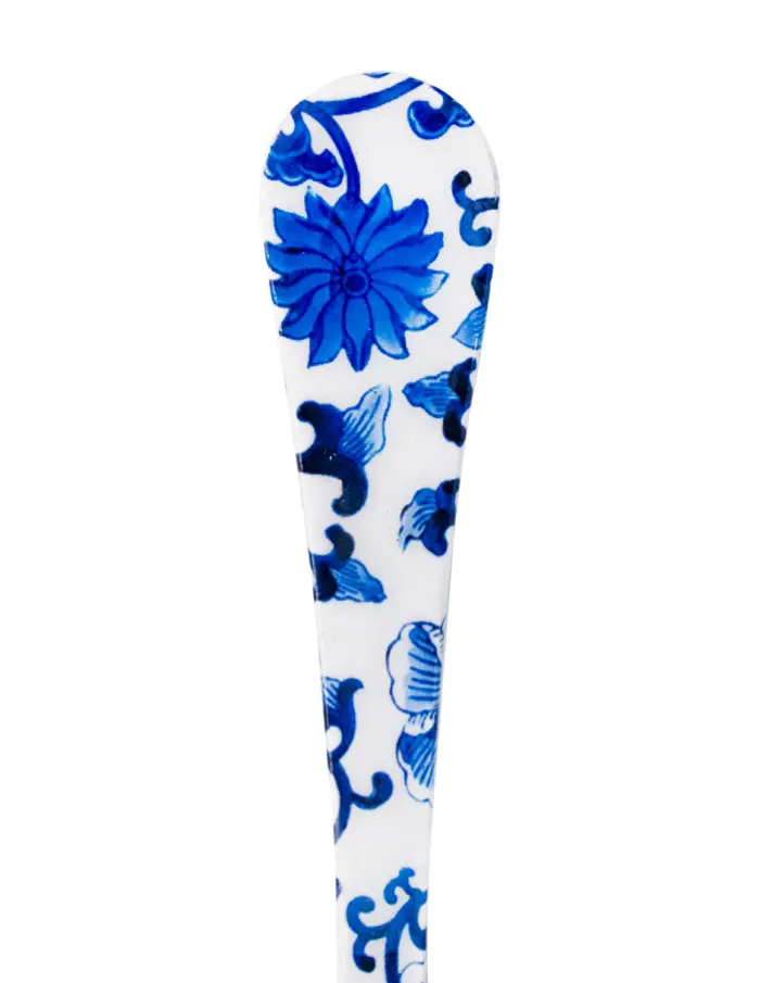 Juego de 4 utensilios estampado azul con blanco para quesos de 18x5x0.5cm - Image 3