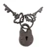 Candado decorativo de hierro antiguo con llaves - Image 2