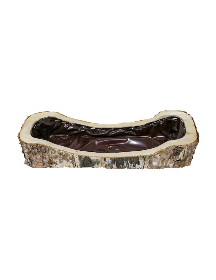 Maceta de madera rectangular con corteza de 38x14x7x4.5cm - Image 2