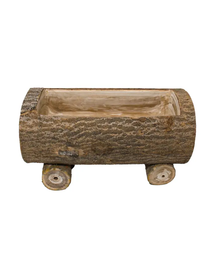 Maceta de madera diseño tronco de 56x26x30cm - Image 2