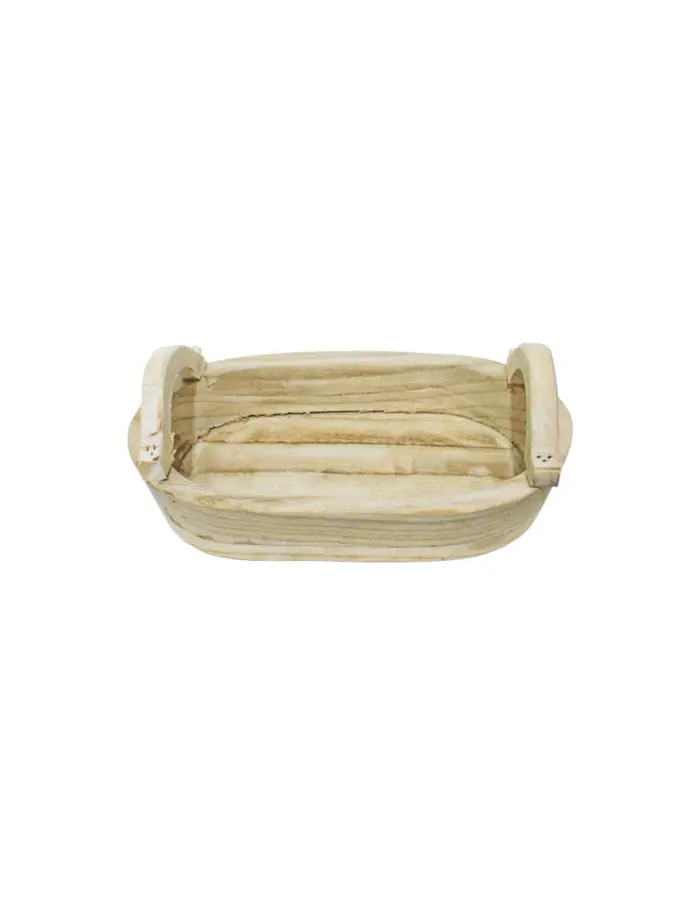 Maceta ovalada de madera con agarraderas de 29x18x6x12cm - Image 2
