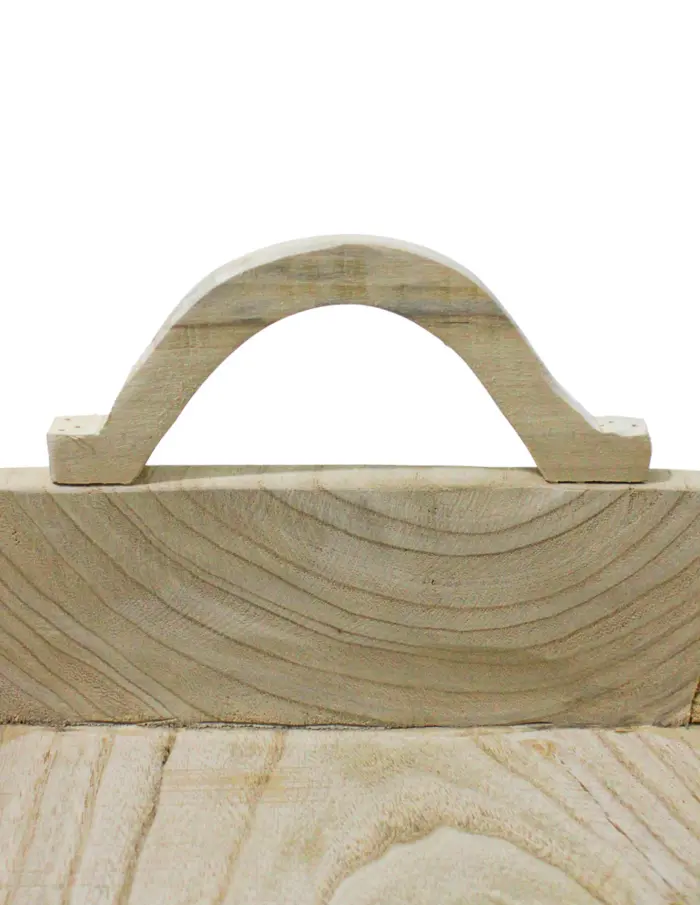 Maceta rectangular de madera con agarraderas de 39x36x10x17cm - Image 3
