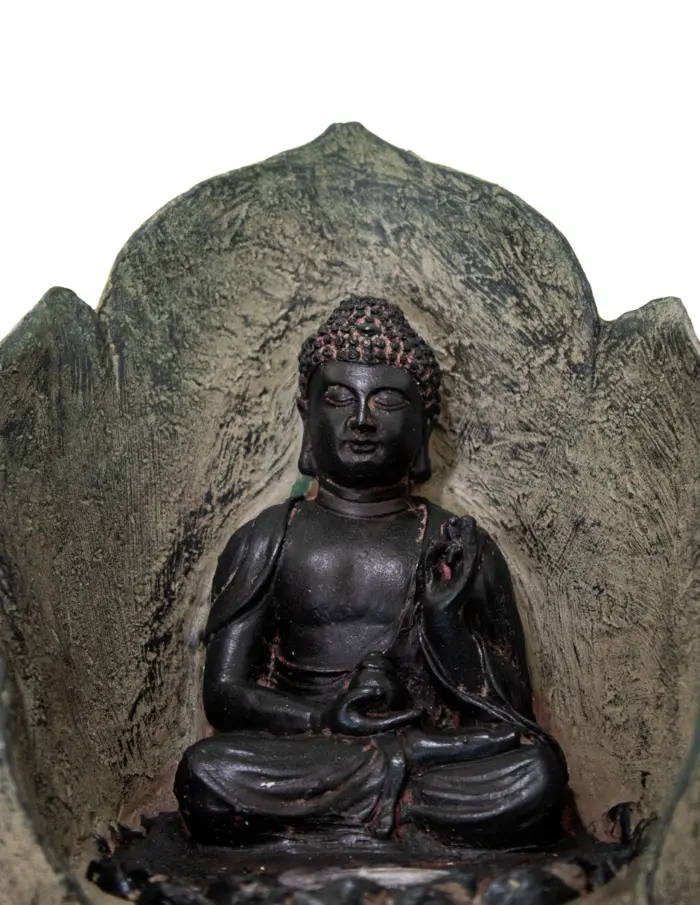 Fuente de poliresina diseño buda en flor con luz 26x26x26.3cm - Image 3