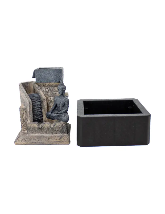 Fuente de poliresina con buda sentado y cascada de 20x18x26cm - Image 2