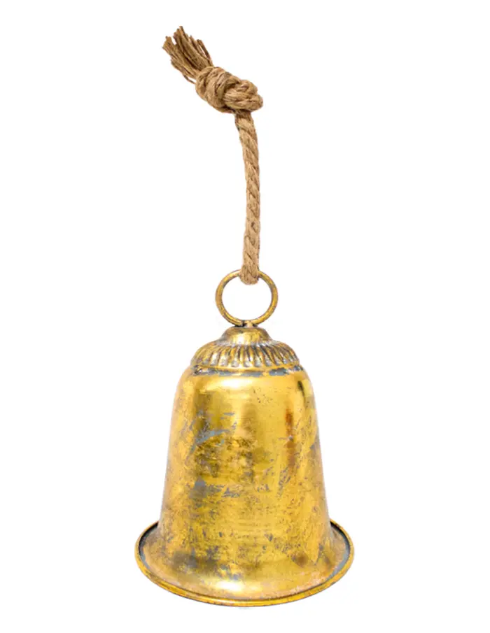 Campana de metal dorado vintage de 19.5x24cm - Image 2