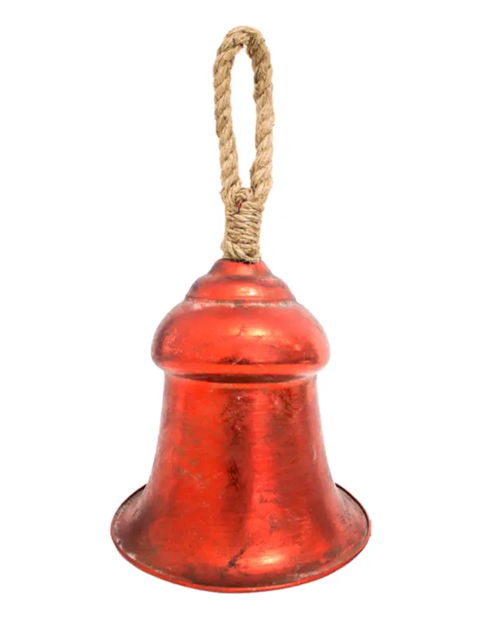 Campana de metal rojo de 22.5x30cm - Image 2