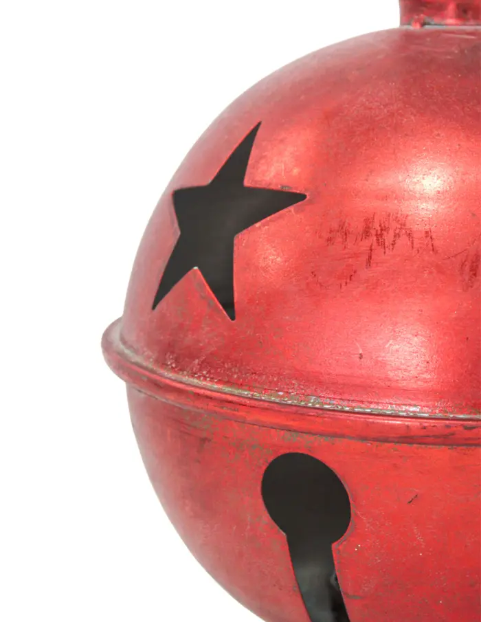 Cascabel rojo vintage con estrellas perforadas de 21x29cm - Image 3