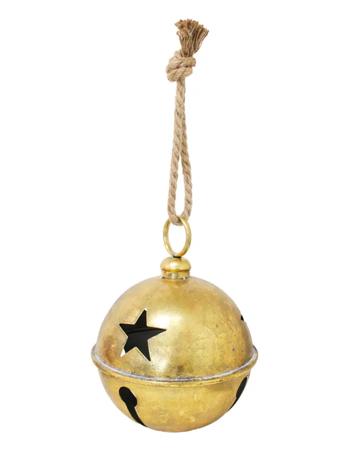 Cascabel dorado vintage con estrellas perforadas de 24x34cm - Image 2