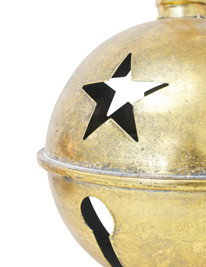 Cascabel dorado vintage con estrellas perforadas de 24x34cm - Image 3