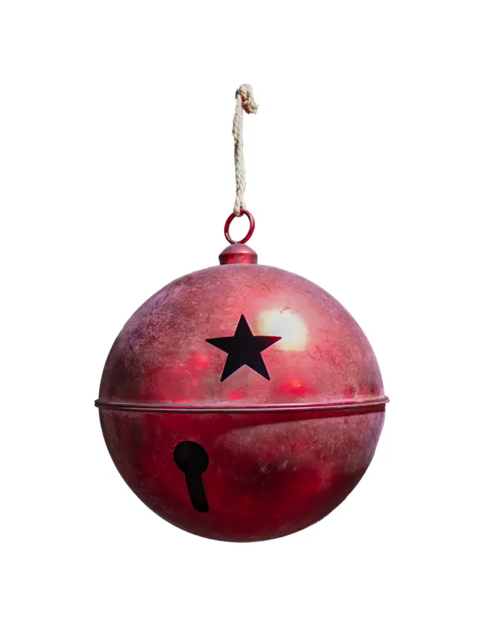 Cascabel rojo vintage con estrellas perforadas de 60cm - Image 2