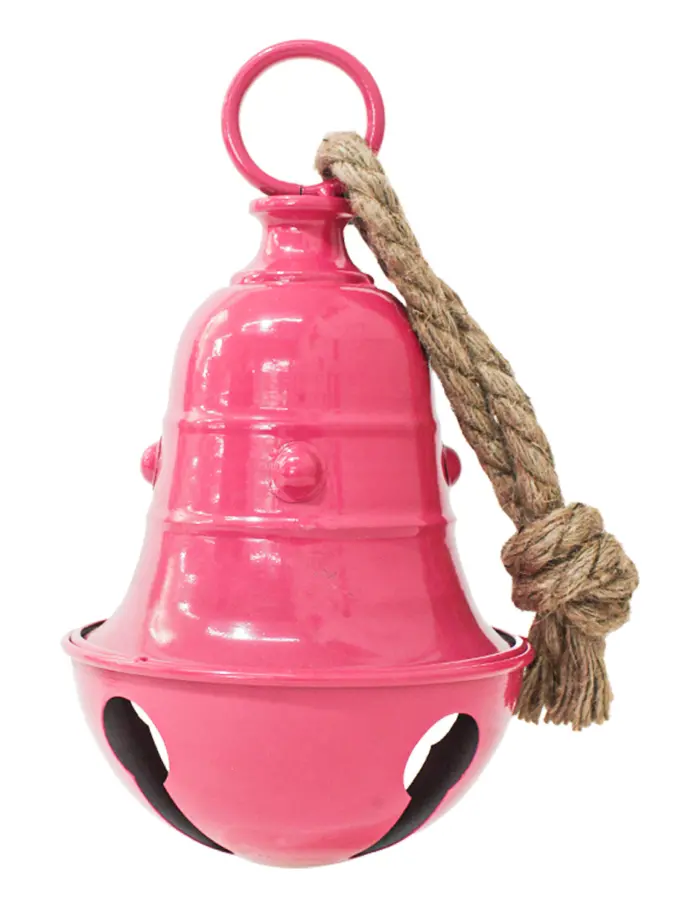 Campana con cascabel de metal rosa mexicano de 16.5x29cm - Image 2