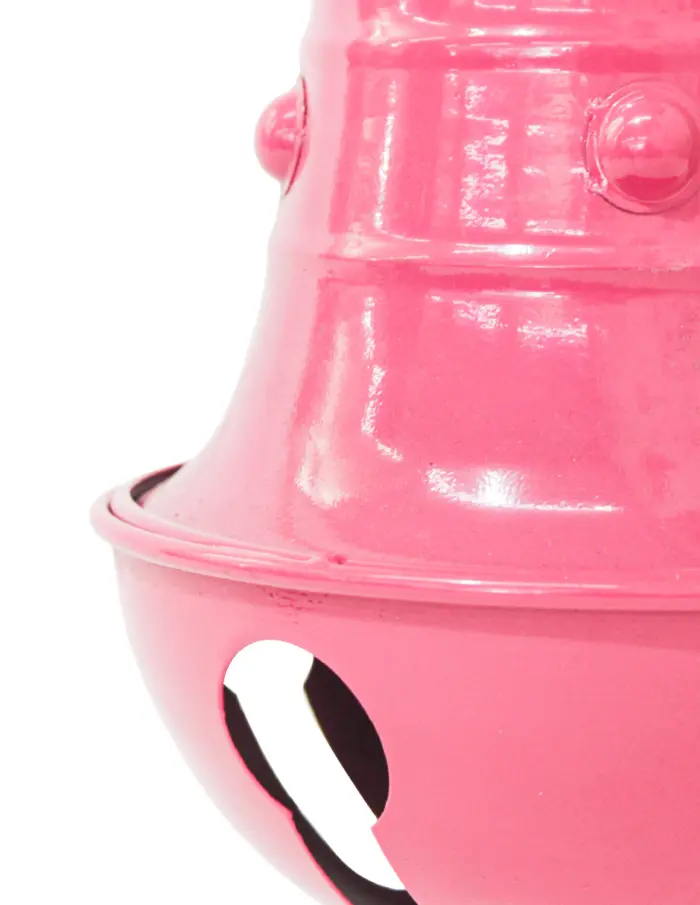 Campana con cascabel de metal rosa mexicano de 16.5x29cm - Image 3