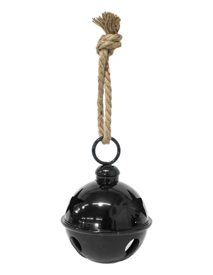 Cascabel negro con estrellas perforadas de 16cm - Image 2
