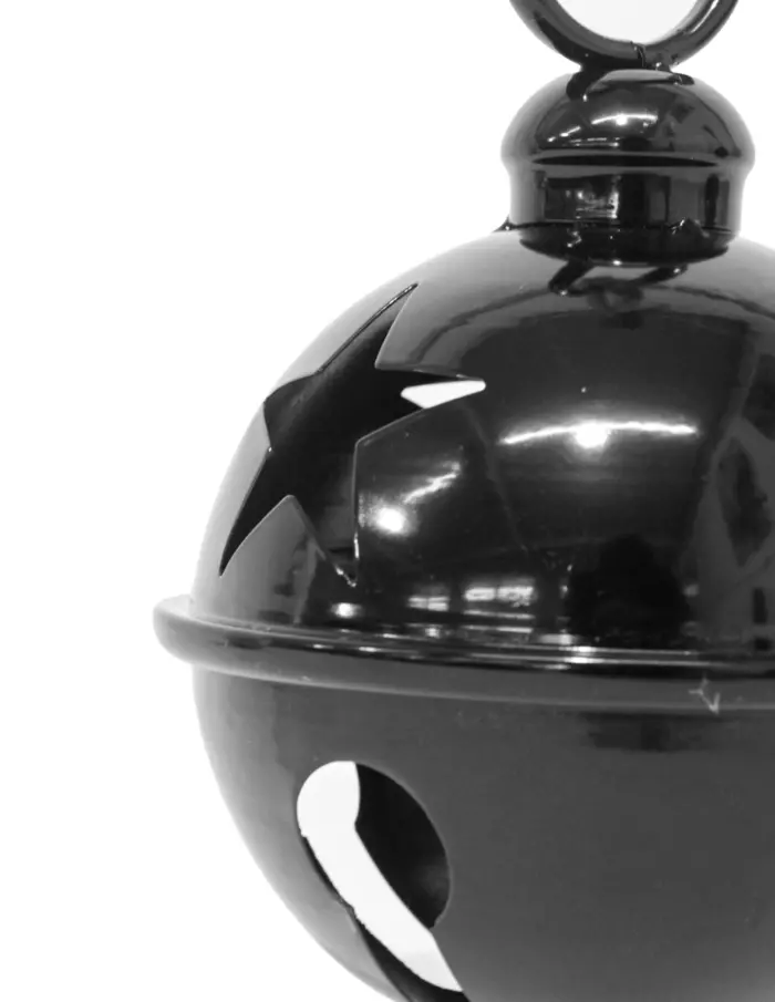 Cascabel negro con estrellas perforadas de 16cm - Image 3