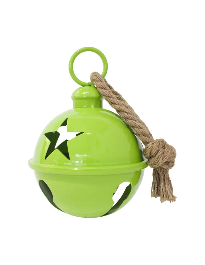 Cascabel verde pera con estrellas perforadas de 16cm - Image 2