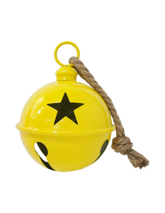 Cascabel amarillo con estrellas perforadas de 21x29cm - Image 2