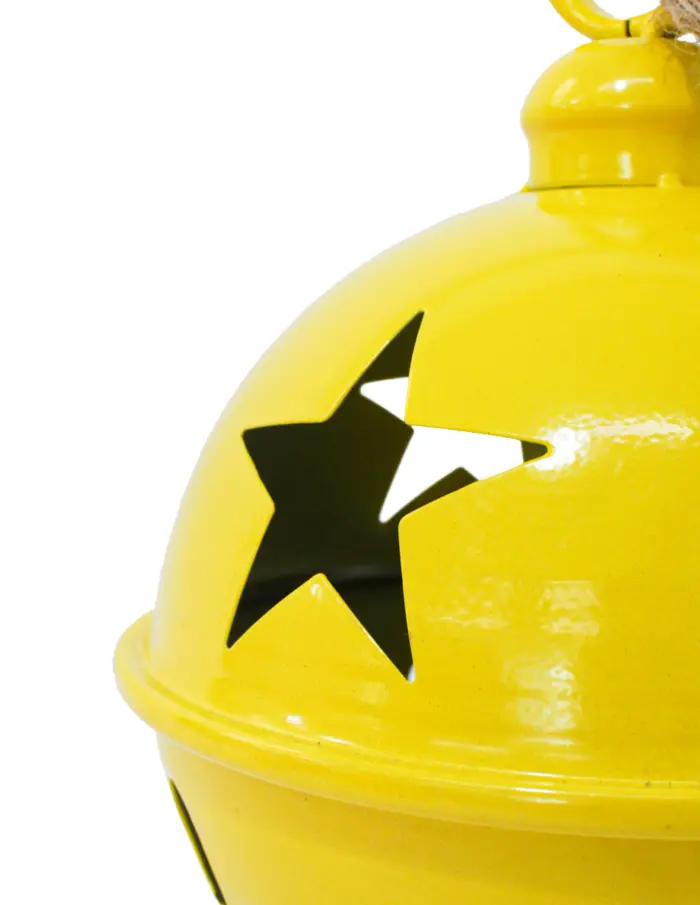 Cascabel amarillo con estrellas perforadas de 21x29cm - Image 3