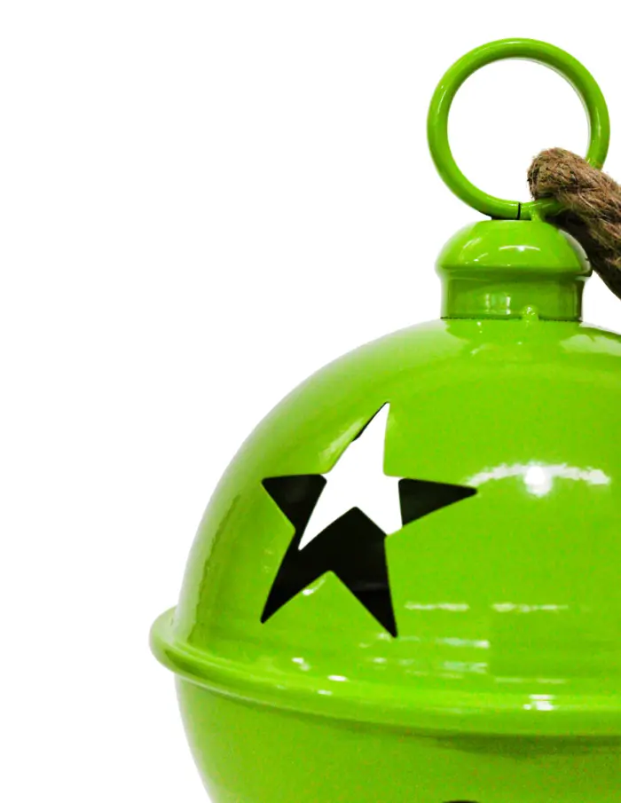 Cascabel verde pera con estrellas perforadas de 21x29cm - Image 2