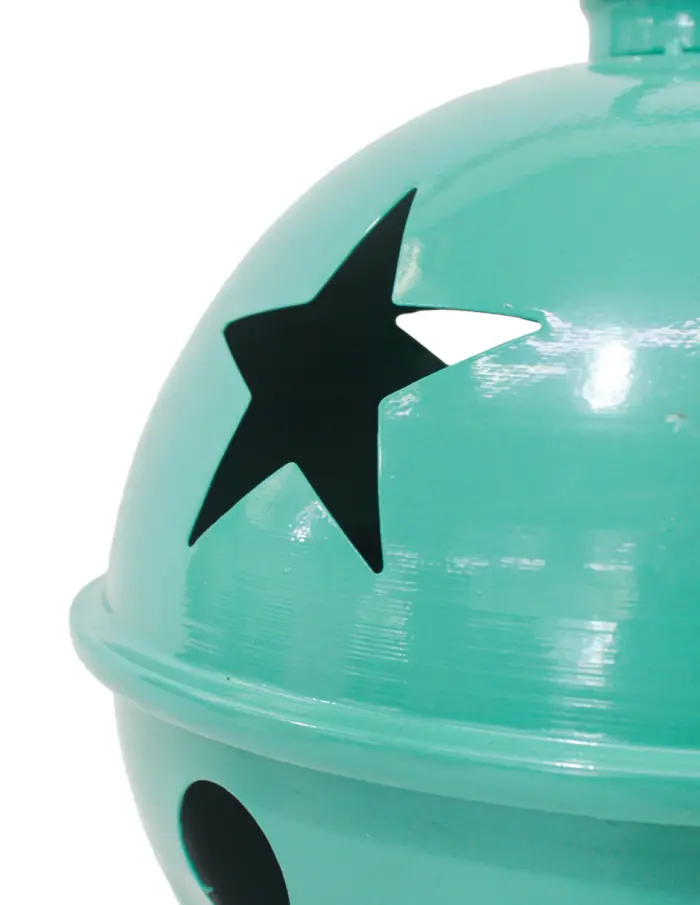 Cascabel turquesa con estrellas perforadas de 35cm - Image 3