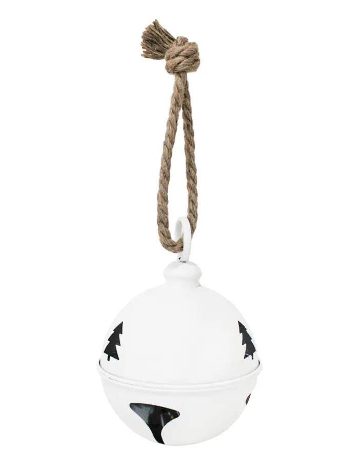 Cascabel blanco mate con pinos perforados de 20cm - Image 2